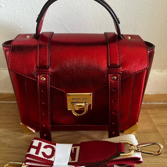 Michael Kors Metallic Red Bag - Picture 3 of 16